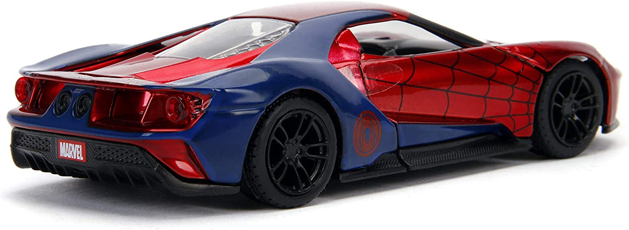 Jada Toys Metals Die-Cast Spider-Man 2017 Ford GT, 1:32 Scale Die-Cast Vehicle, Red/Blue,Red and Blue image number 1