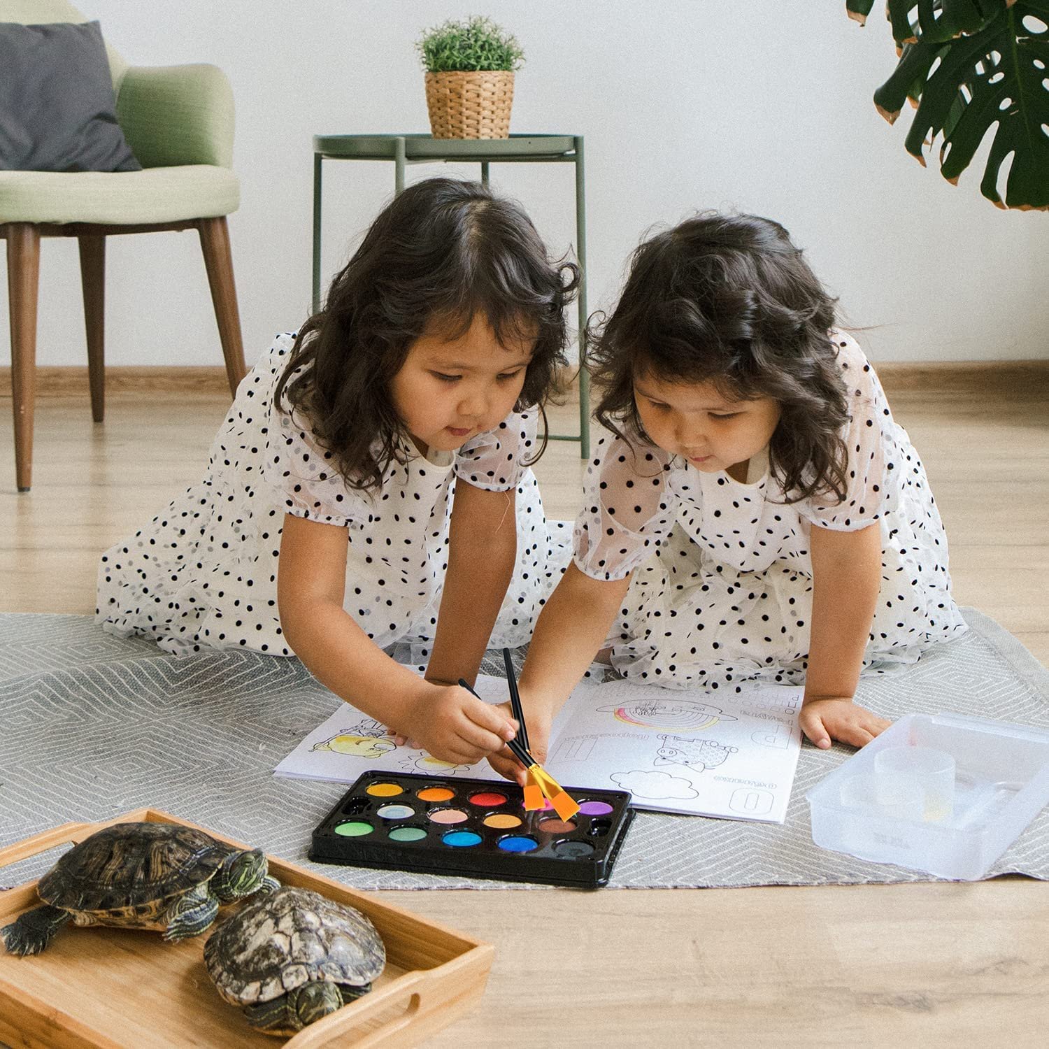 10Pcs Flat Paint Brushes 1 Inch Wide, Watercolor Acrylic Paint Brush Bulk Synthetic Nylon Oil Painting Brushes for Artists Professional Amateurs Gouache & Acrylic Painting (Bright Black) image number 3