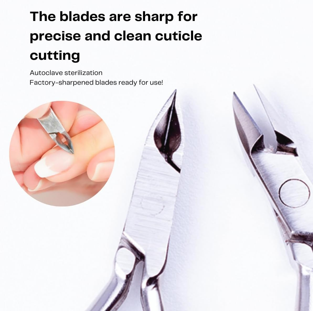 Cuticle Nipper Super Sharp - MUNDIAL 522-AP - Cuticle Trimmer for Manicure Kit and Pedicure Tools, Carbon Steel Handlee with Durable Spring. Tip Guard Included image number 1