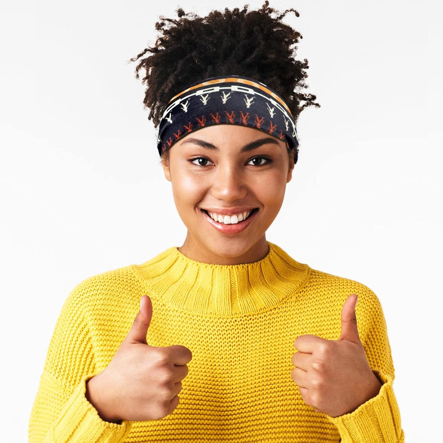 WILLBOND 4 Piece African Yoga Headband Stretchy Wide Knotted Hair Band African Hair Accessories for Women and Girls (Vintage Series)