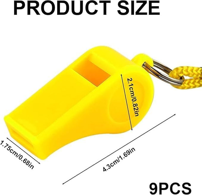Fokmuaex 10 Pack Loud Durable Plastic Referee Whistles with Lanyard - Ideal for Coaches, Soccer Referees, Sports Training & Safety - High-Pitched Whistle for Clear Signaling image number 3