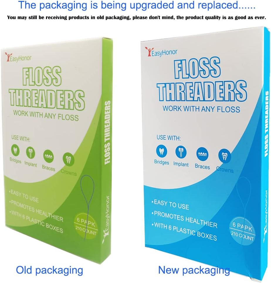 Easyhonor Dental Floss Threaders for Braces, Bridges, and Implants,210 Count (Pack of 6) image number 6
