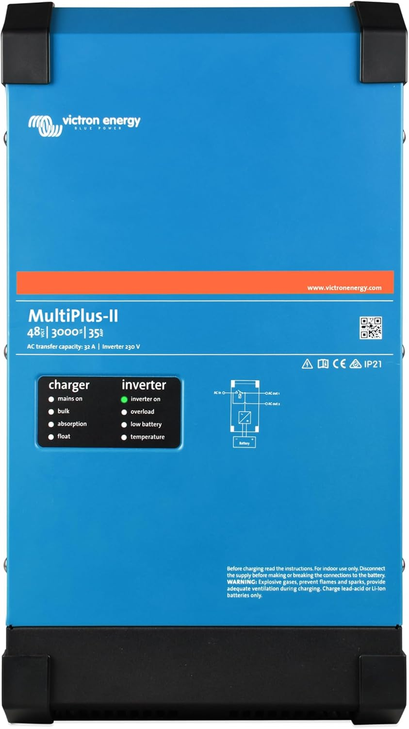 Victron Energy Multiplus-Ii 3000VA 48-Volt 230V Pure Sine Wave Inverter 35 Amp Battery Charger image number 1