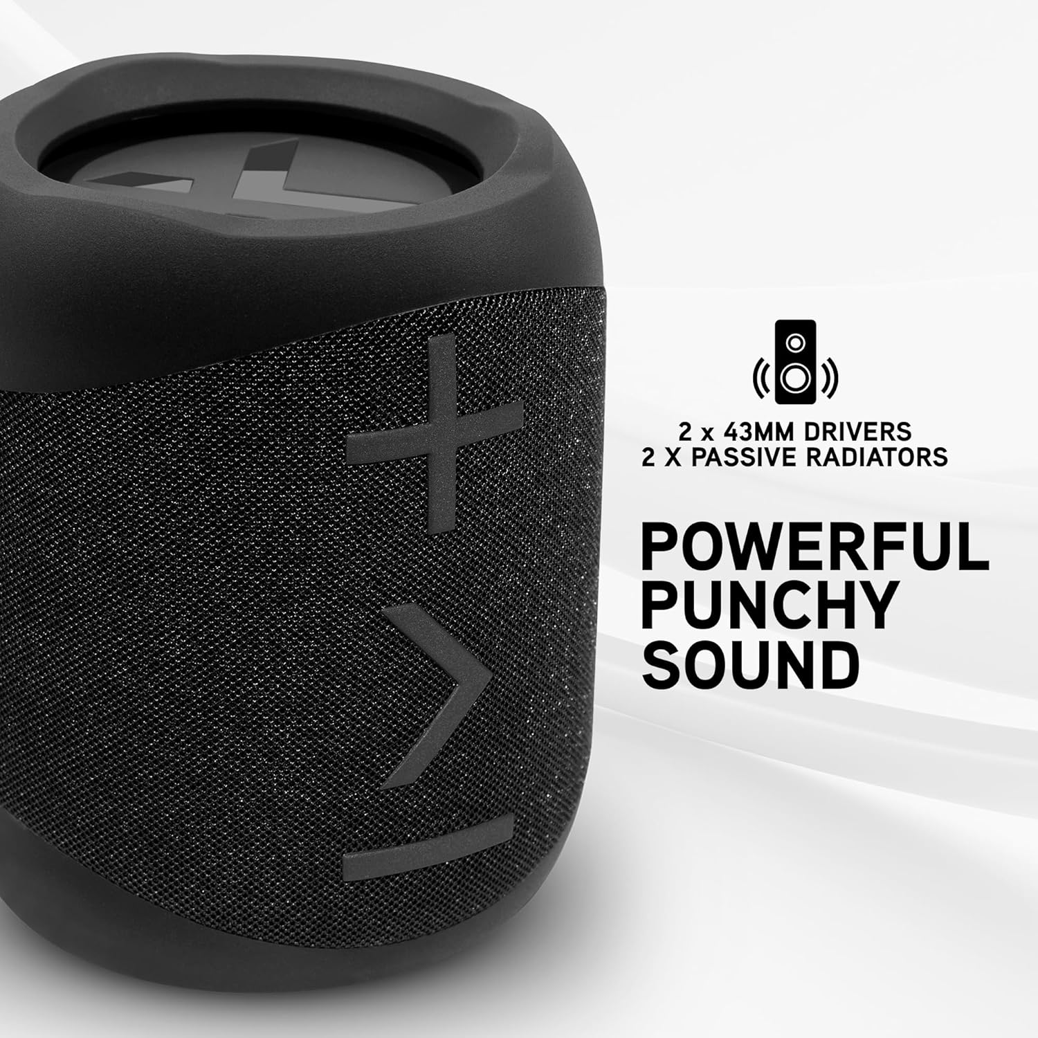Blueant X1I Portable Bluetooth Speaker with Deep Bass Sound, Splashproof Design, All-Day Battery Life, Built-In Microphone and Easy Wireless Pairing, Black image number 1