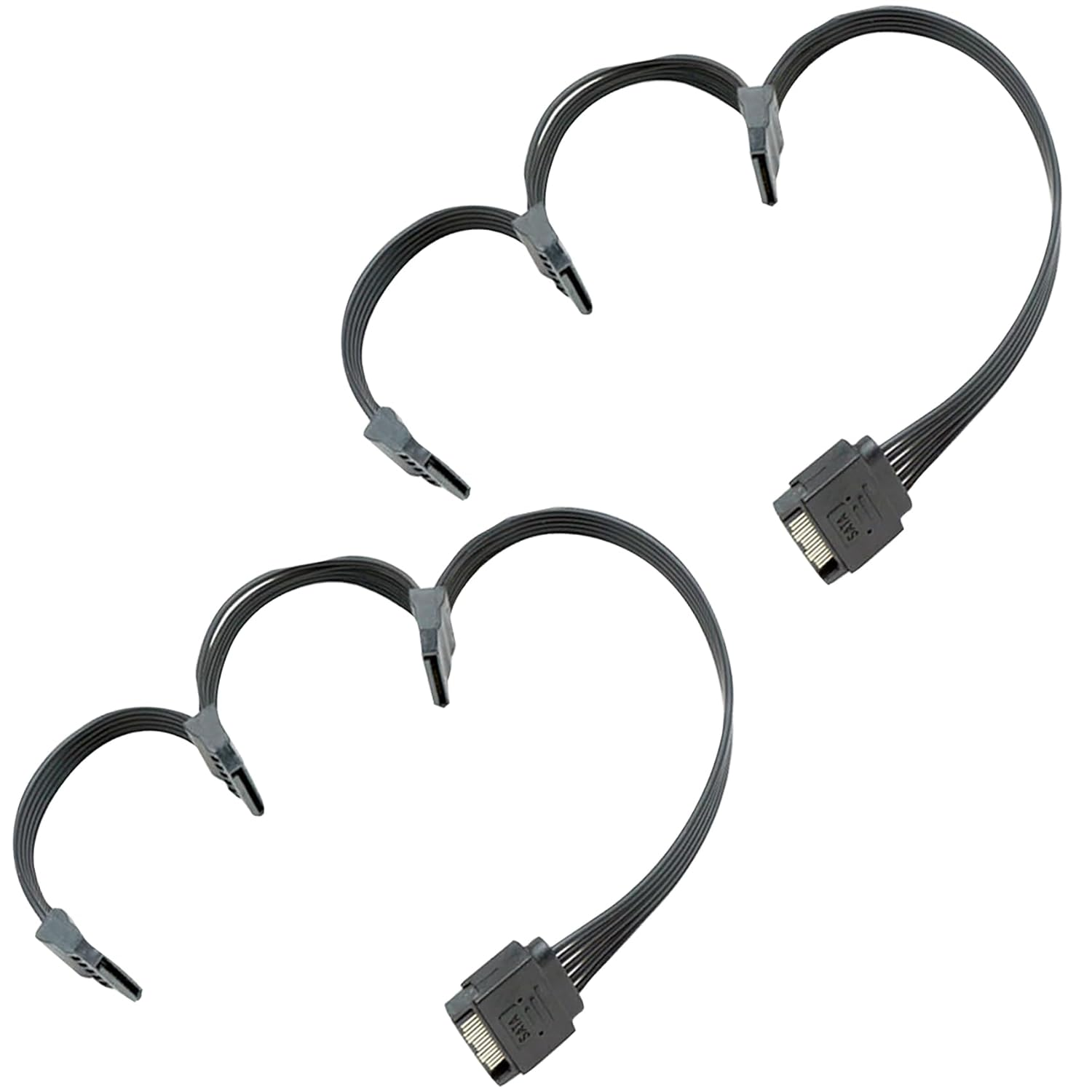 Tunghey 2Pack 15 Pin SATA Power Extension Hard Drive Cable 1 Male to 3 Female Splitter Adapter for Hdd、Ssd、Optical Drives Sata Power Cable (1 to 3)