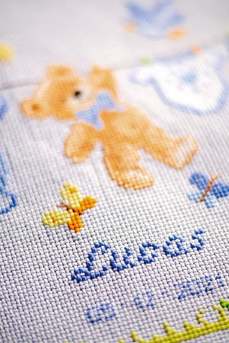 Vervaco Embroidery Kit, Birth Bear (14 Count), 22X20Cm image number 1