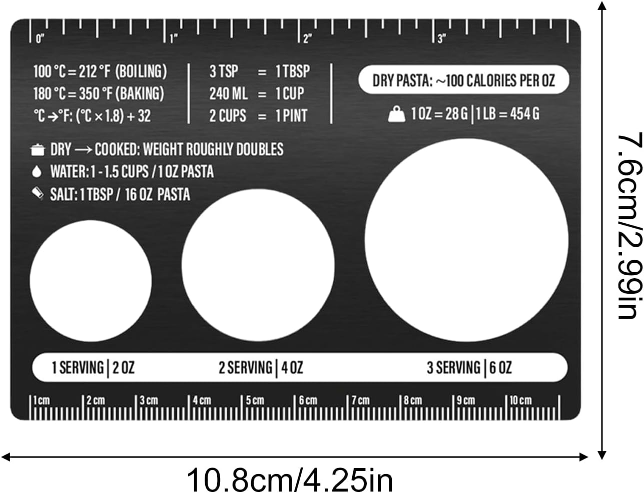Gungtj Pasta Measuring Tool | Kitchen Noodle Measure Ruler,Pasta Portion Measure Tool - for Meal Prep Restaurant Home Travel Farmhouse Cafe Cooking image number 5