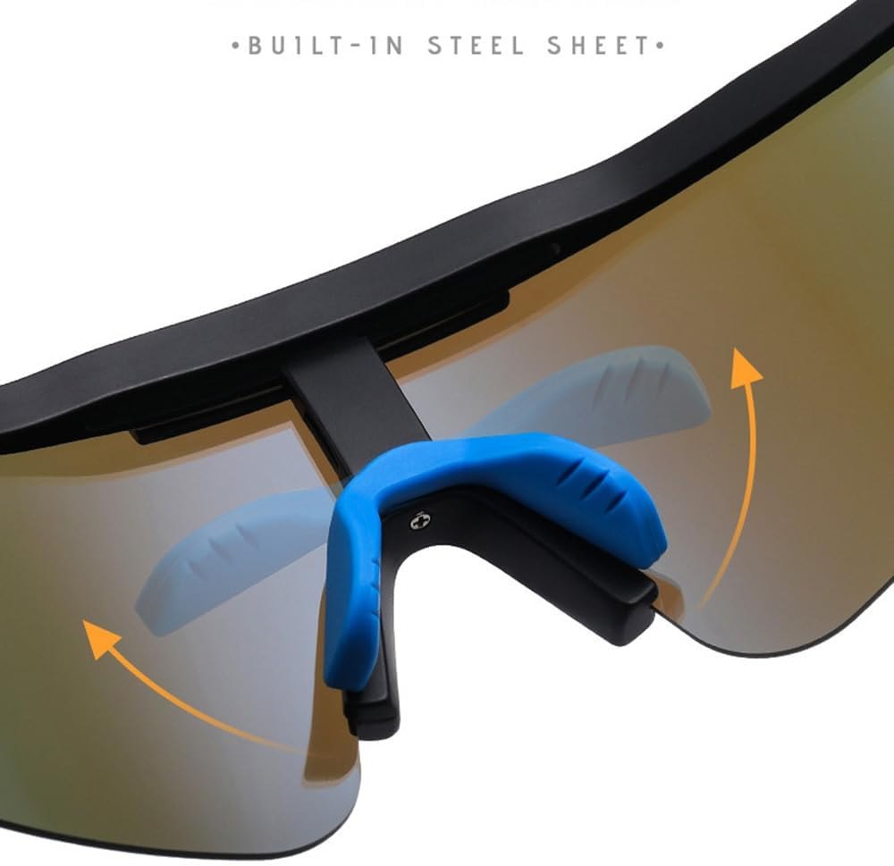 Motorcycle Goggles, Polarized Cycling Glasses, UV400 and Windproof Dirt Bike Goggles, Adjustable Pad Riding Goggles with Lanyard & Case for Cycling Driving Sport image number 4