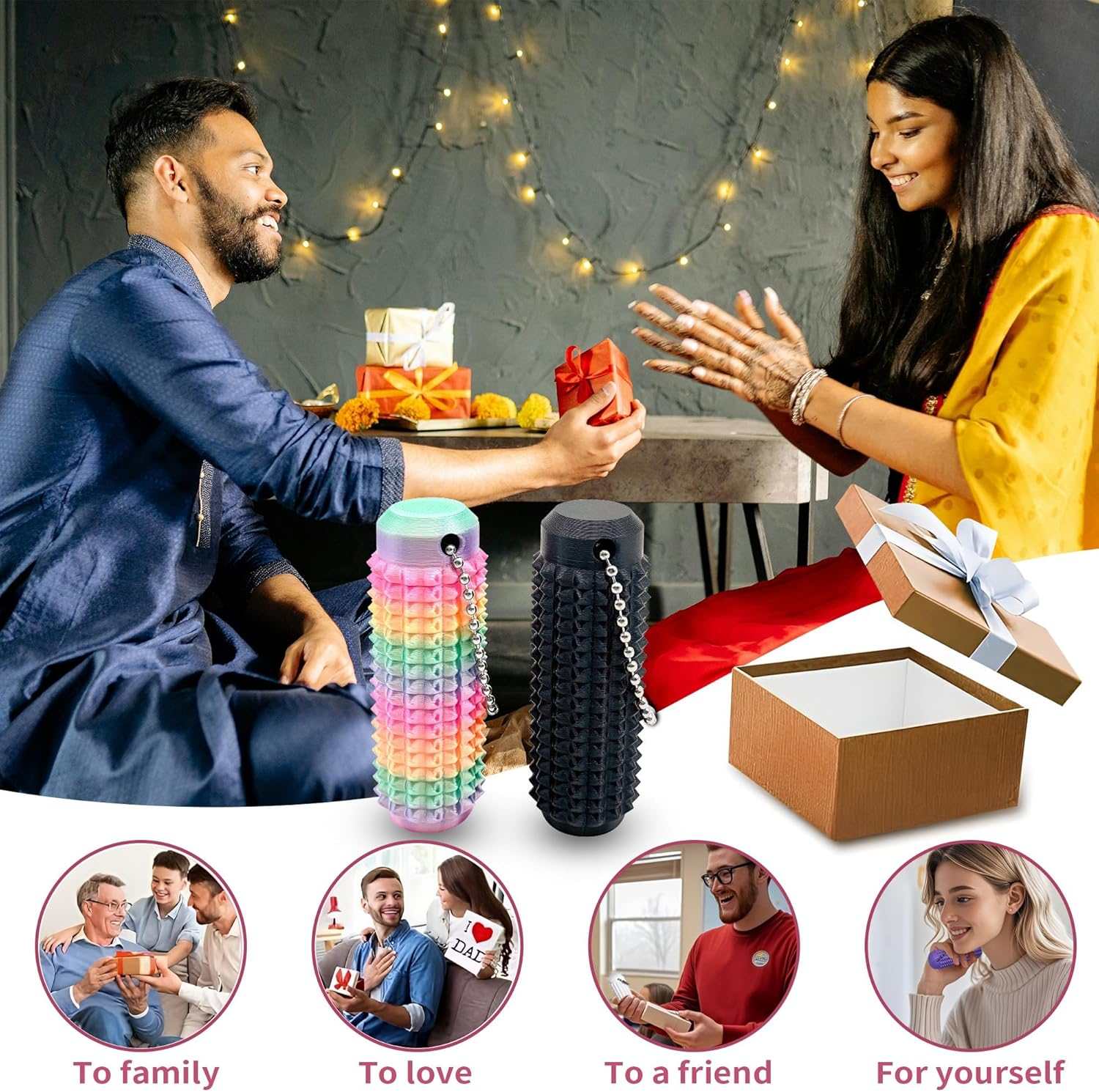 2 Pcs Little Ouchies Pain Fidget Toy, Pocket Quite Fidget Toys for Adults & Teens, 3D Printed Keychain Sensory Toy for Stress Anxiety Relief & Focus,Spiky Grippie Stim Keychain Toy Office Workers Gift image number 2