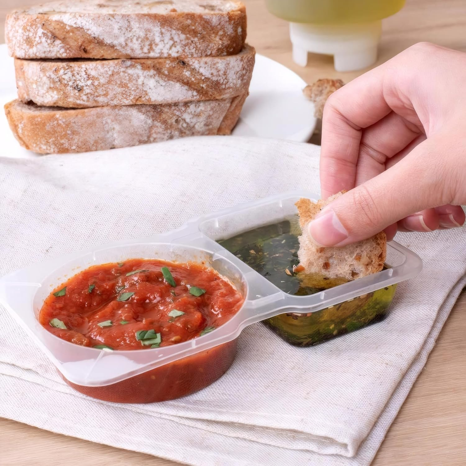 40 PCS Reusable Snack Pack Containers Double Condiment Container with Lids for Takeaway Food Sauce Storage image number 2