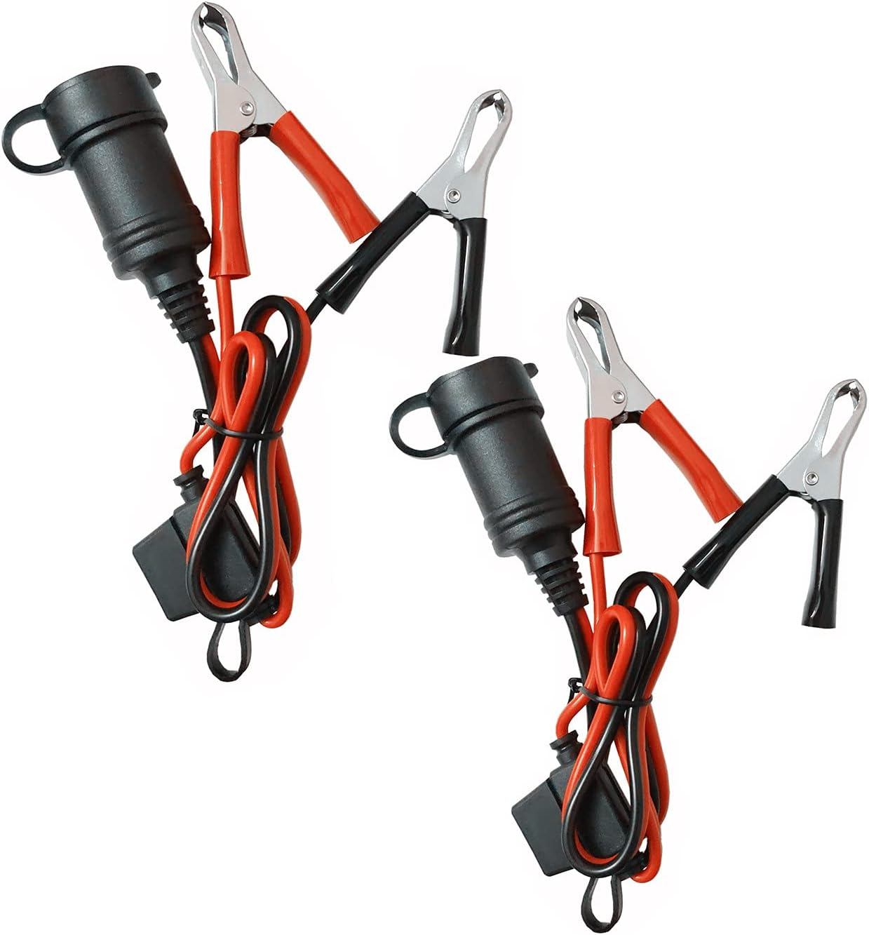 Cigarette Lighter Socket Battery Alligator Clamp - 2Ft Battery Clips to Female Car Cigarette Lighter Socket Adapter Extension Cord 12V-24V Battery Clip-On Extension Cable with 15A Fuse (1) image number 6