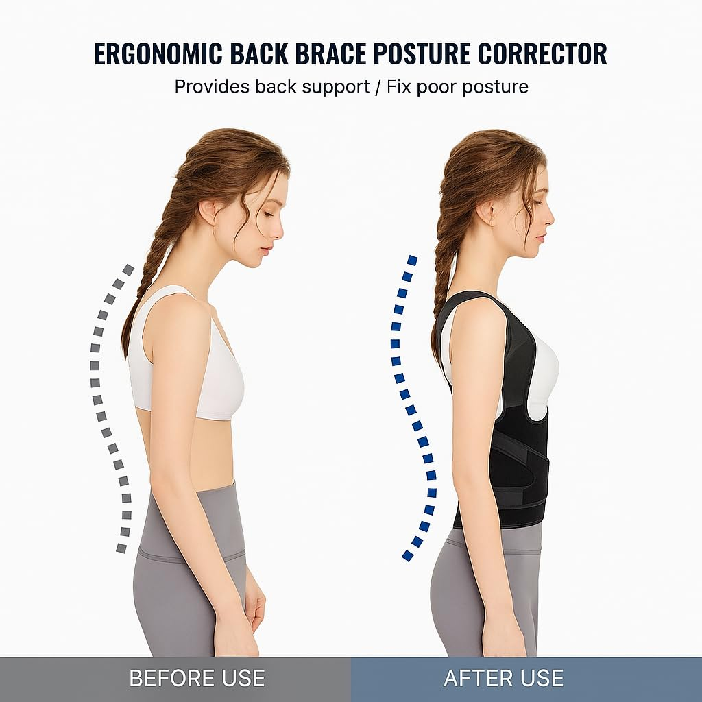 Back Brace Posture Corrector for Women and Men,Shoulder Straightener,Adjustable Full Back Support,Posture Corrector- Improve Posture Correct Hunchback Slouching under Clothes (S) image number 4