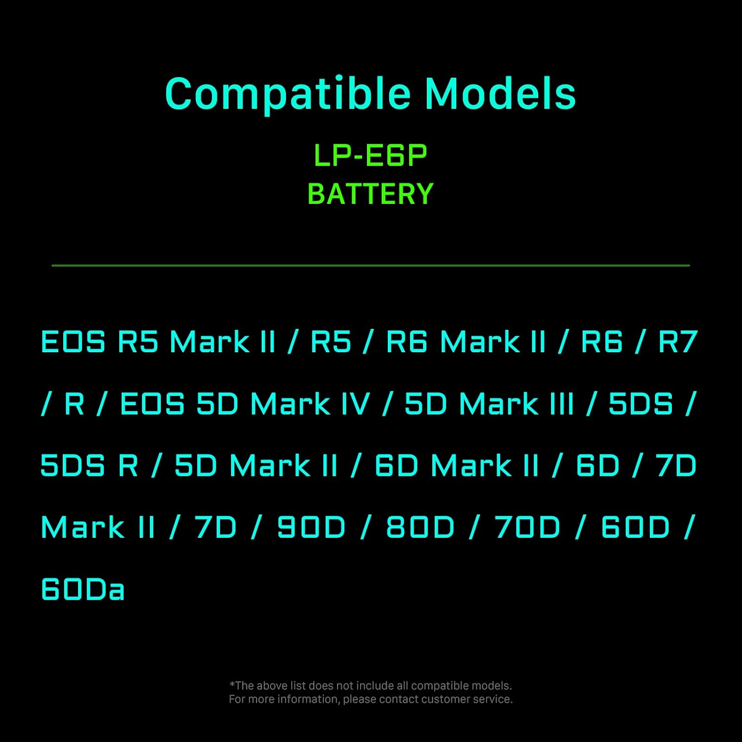Tilta LP-E6P 2400Mah Rechargeable Battery with USB-C Input | Compatible with Canon EOS R5 Mark II, R6 Mark II, R7, R6, R5, R, 5D Mark IV, 6D, 7D Mark II, 90D, 80D, 70D, 60D, 60Da &ndash; Green