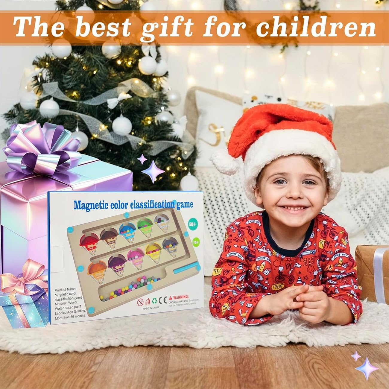 Magnetic Color and Number Maze, Montessori Fine Motor Skills Toys for Boys Girls Ages 3 4 5, Educational Toys for Toddlers Kids, Wooden Color Matching Learning Counting Puzzle Board Games image number 1