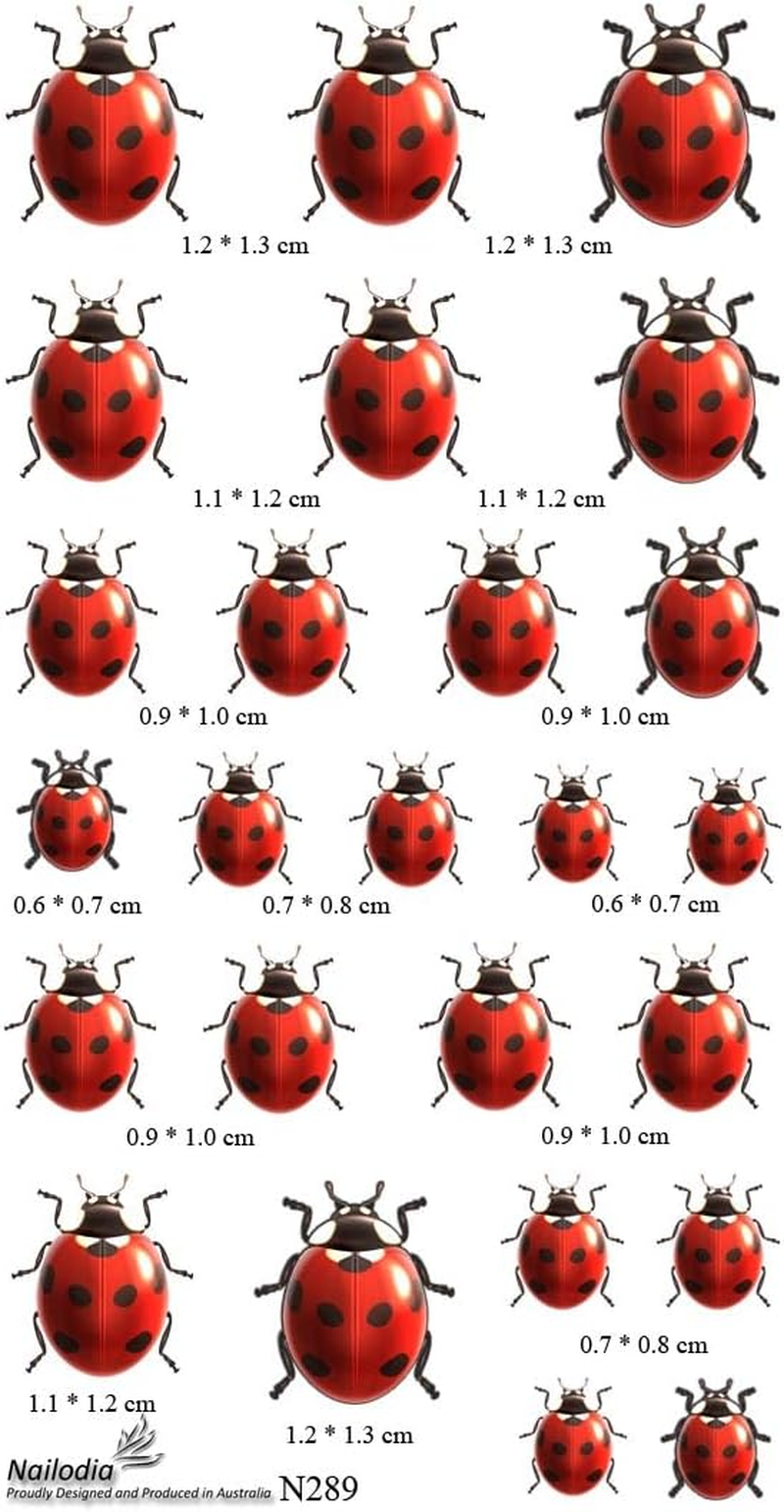 Ladybird Ladybug Lady Beetle Nail Art Decal Sticker image number 1