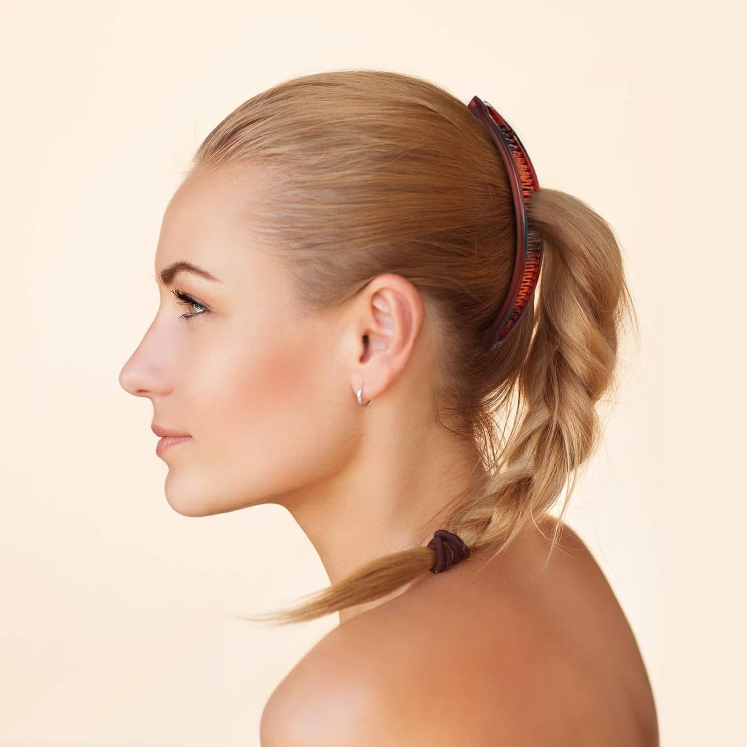 4 Pieces Banana Hair Clips Classic Clincher Combs Large Double Comb Banana Clip Banana Fishtail Hair Clip for Women Girls image number 3