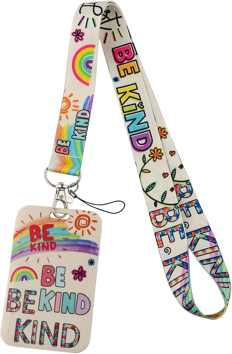 Bee Lanyard with Card Holder Set for Neck Keys School Kids ID, Cute for Men Women Business