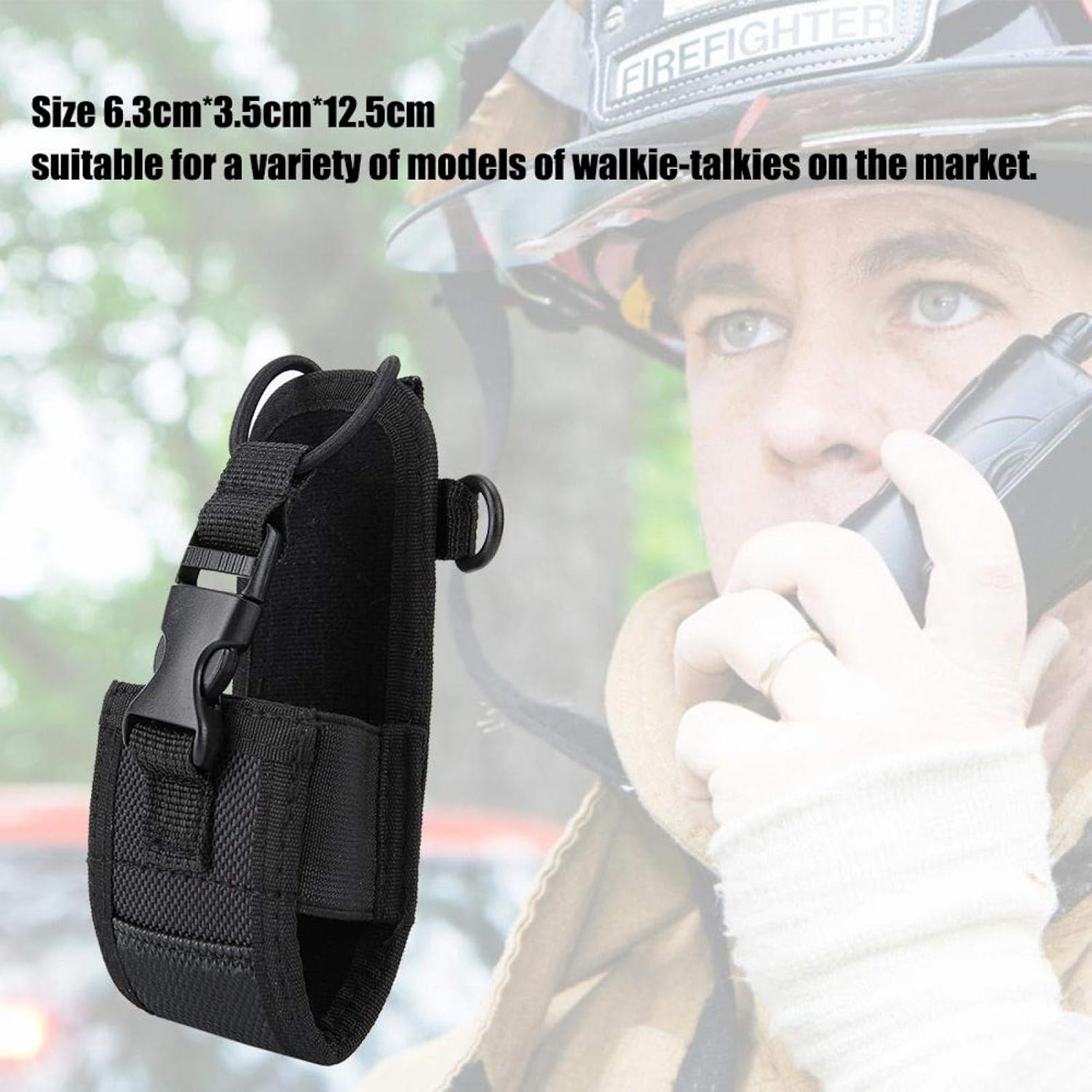 Folany Walkie Talkie Holder, Universal Pouch Case for Two Way Radio, Adjustable Shoulder Strap, Multi-Function Pouch for Police, Fire, Rescue Personnel image number 3