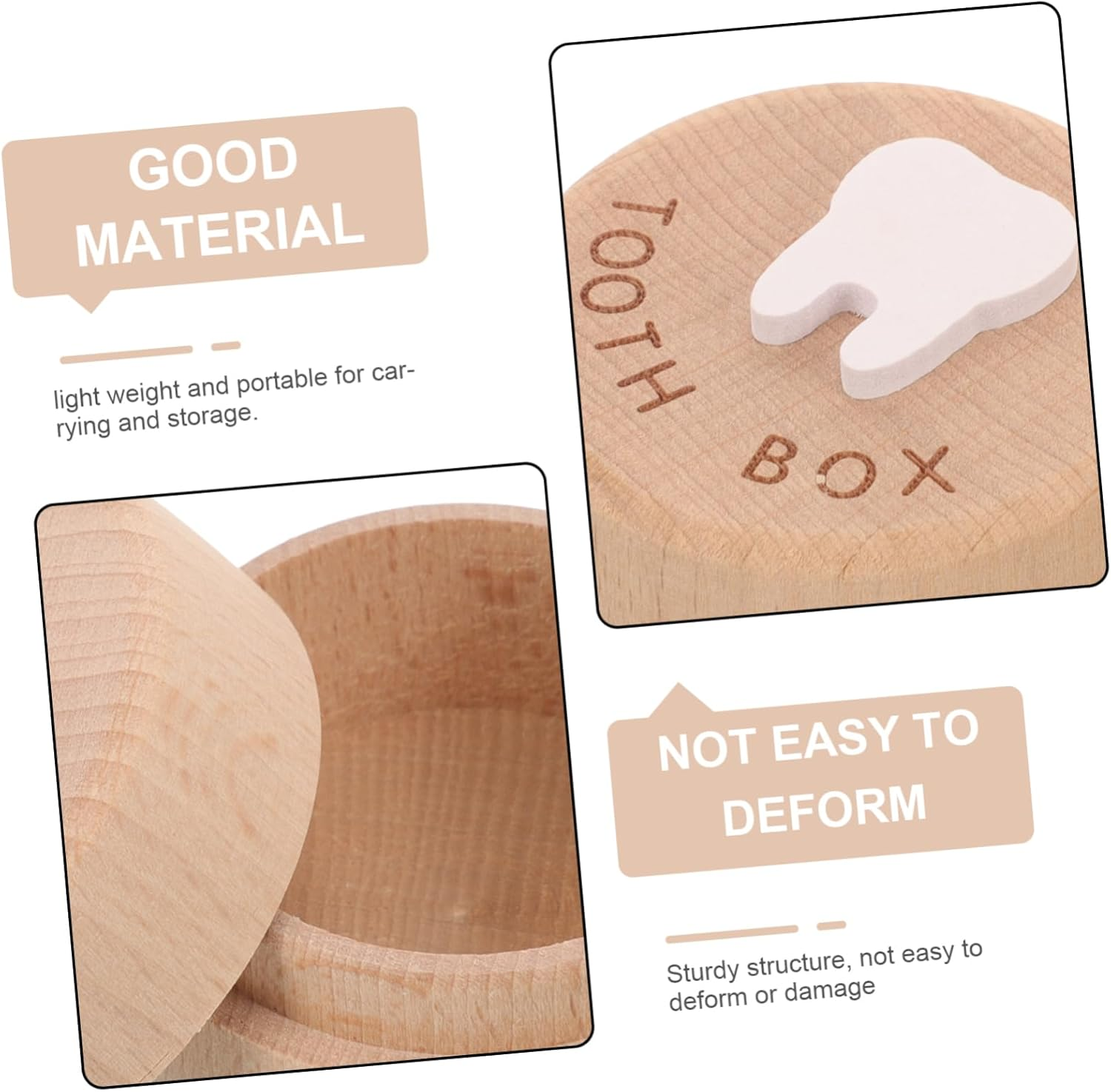 Deciduous Tooth Box Wood Box Boys and Girls for Shower Keepsake Products image number 6