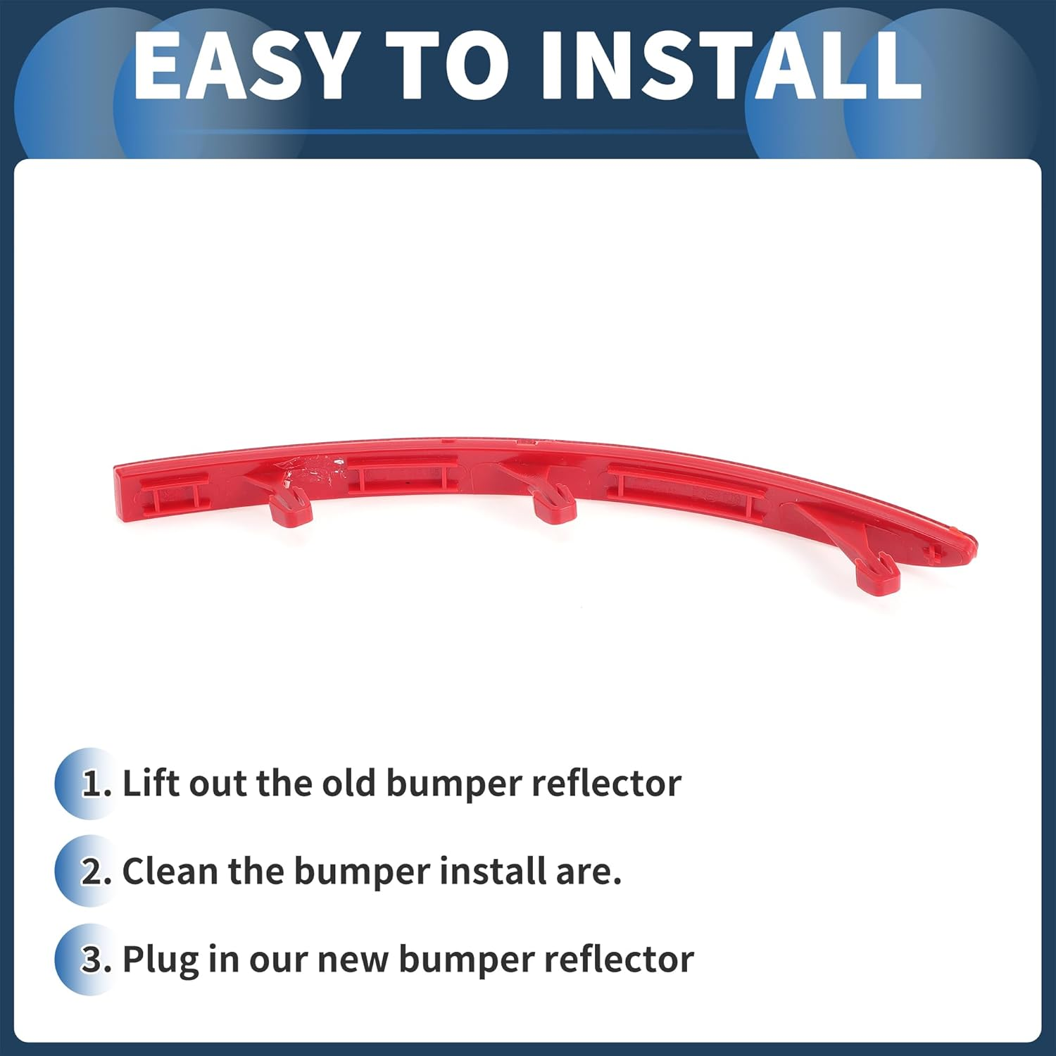 X AUTOHAUX Bumper Reflector Rear Left 11.22"X0.79" Bumper Reflector Side Marker No.5N0945105 for Volkswagen Tiguan 2010-2017 Plastic Red Durable image number 5