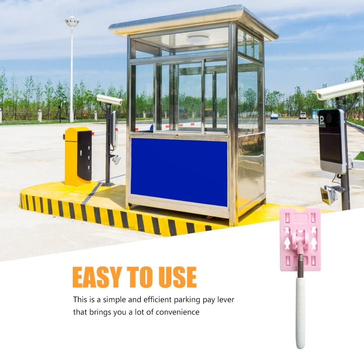 STOBOK 1Pc Telescopic Parking Payment Tool Rod for Easy Toll Swiping Compact Design for Convenient Use for Garage and Residential Parking - White image number 3