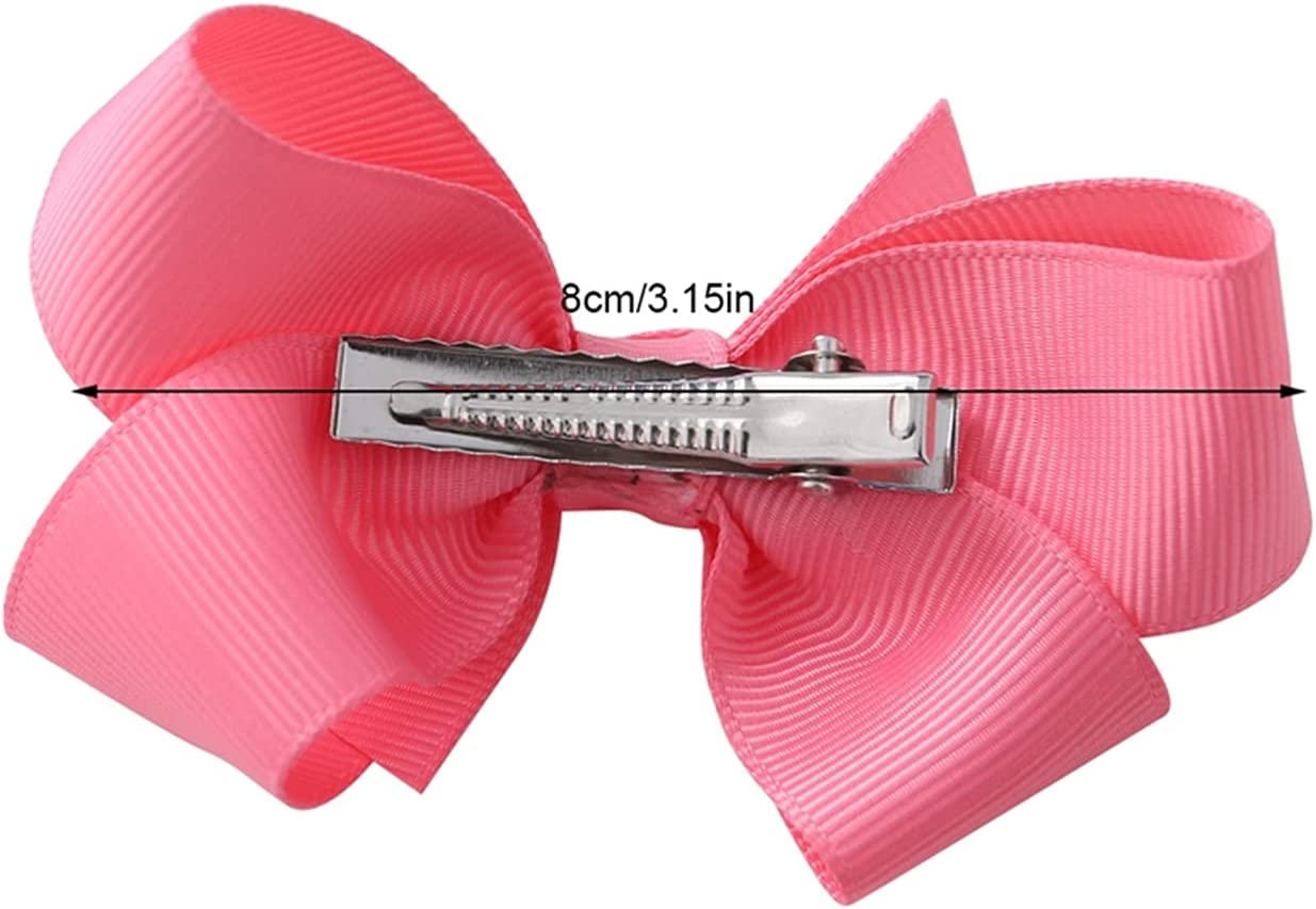 3 Inch Baby Girls Clips,20 PCS Proxima Direct Baby Hair Clips,Grosgrain Boutique Solid Color Ribbon Mini Hair Bows Clips for Baby Girls Teens Infants Kids Toddlers Children image number 2