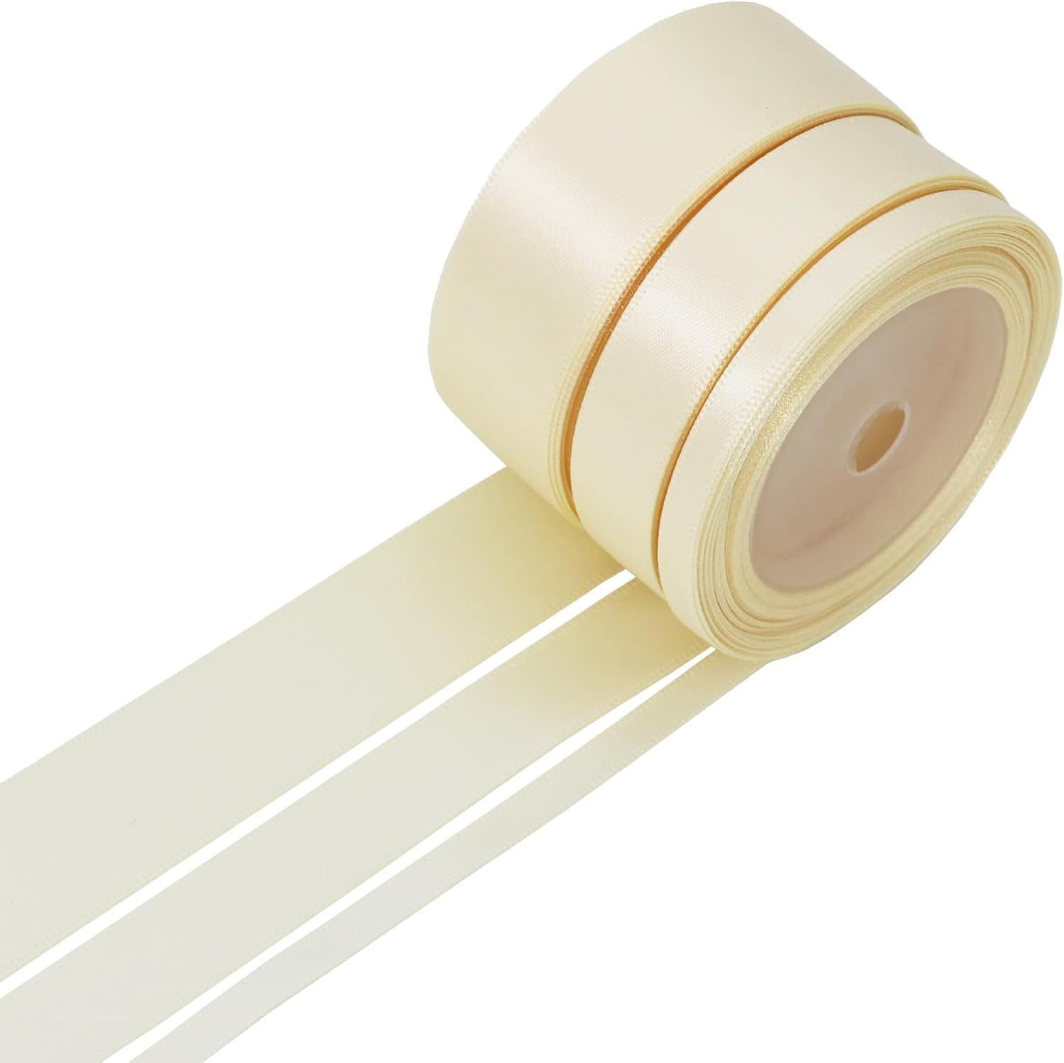 Black Satin Ribbon Double Faced Ribbon 3 Rolls (1/4 Inch, 5/8 Inch, 1 Inch), Fabric Ribbon Use for Gift Wrapping, Wedding Party Decoration, Hair Bows, DIY Crafts, Total 30 Yards