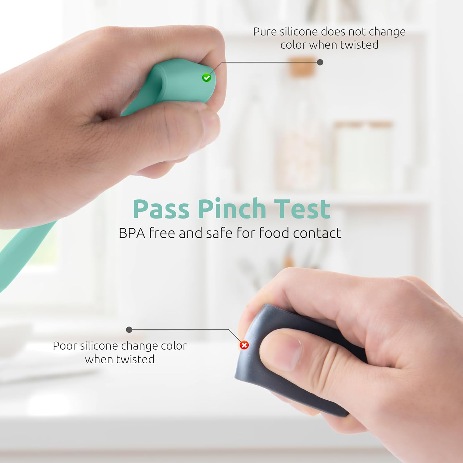 U-Taste 25Cm Jam Jar Spatula: 315℃ Heat-Resistant Silicone Long Skinny Sourdough Stirring Stick, Sturdy Flexible Narrow Peanut Butter Spreader for Mixing Icing Scraping Cream (Aqua Sky)