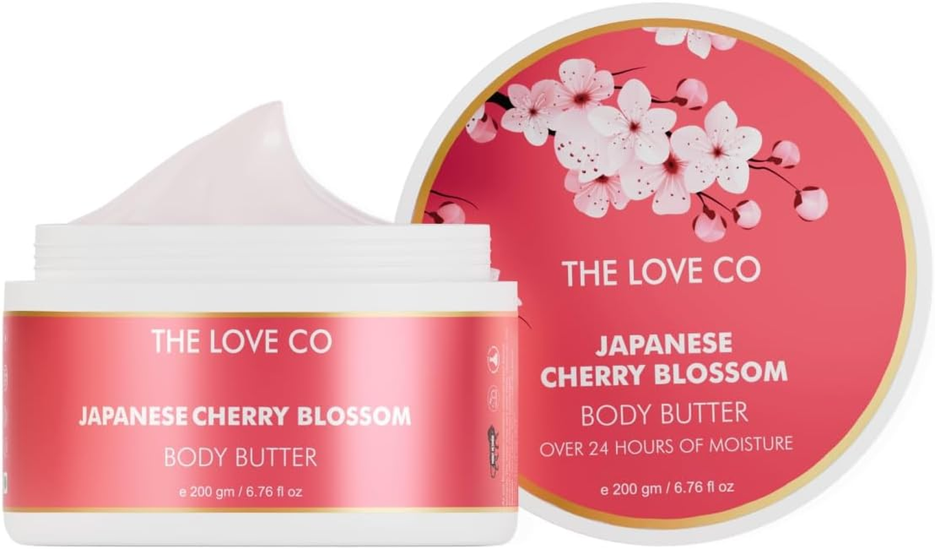 THE LOVE CO. Body Butter for Dry Skin 200Ml - 72 Hour Intense Hydrating Body Butter for Women| Japanese Cherry Blossom| Cocoa Butter Body Lotion | Shea Butter Body Lotion image number 1
