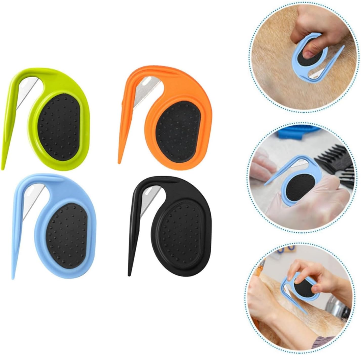 Mezokucelpet Dematting Combs 2Pcs Dog Detangler and Cat Massage Comb, Pet Deshedding Brush, Knotting Comb with Safety Blades, Hair Removal and Grooming Tool(Orange) image number 4