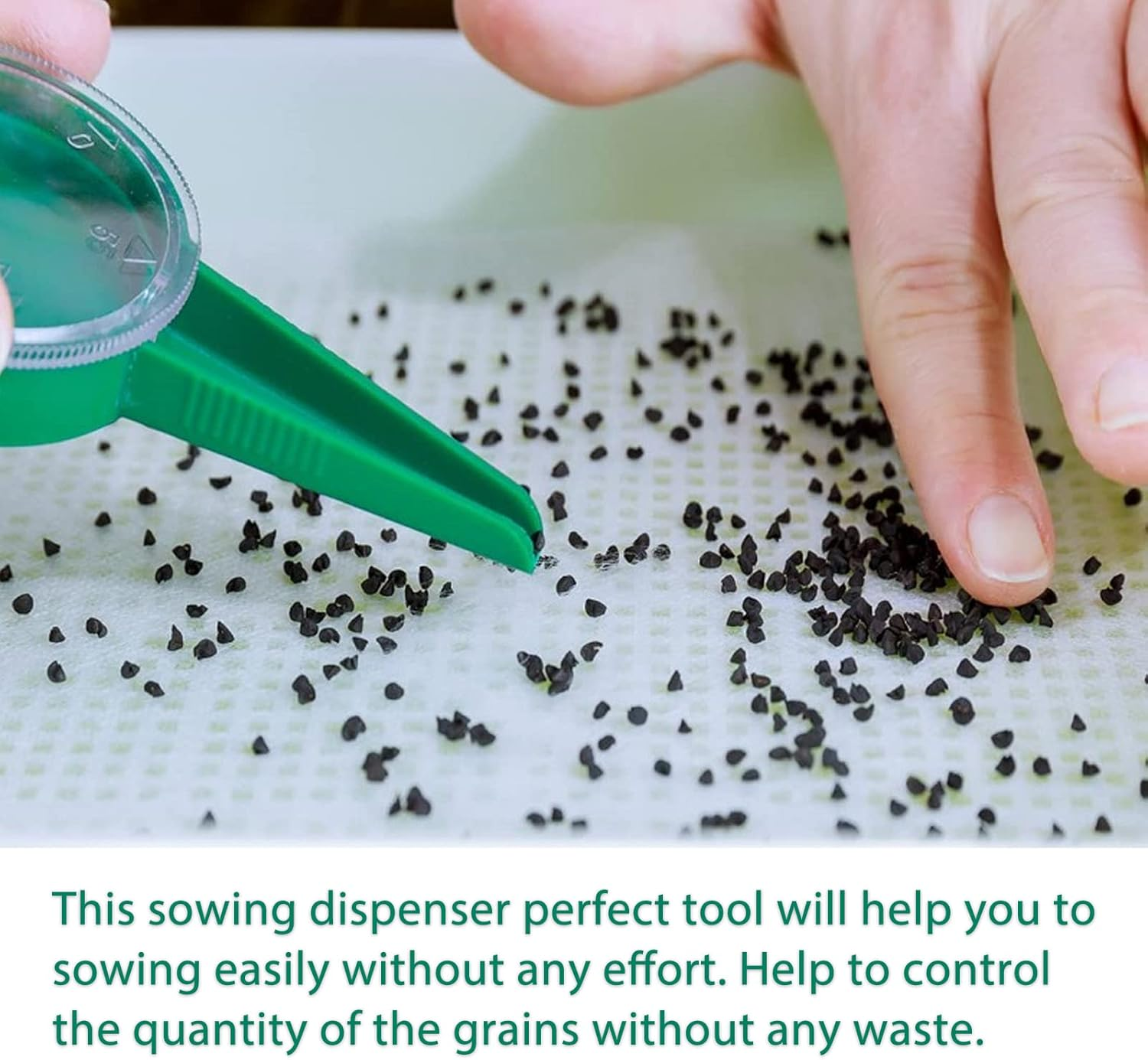 Seed Dispenser, 16 Pack Adjustable Seed Sower, Sowing Seed Dispenser Hand Tool Set, Plant Dibber with Measurements, Portable Small Storage Box, Ideal for Planting Enthusiasts