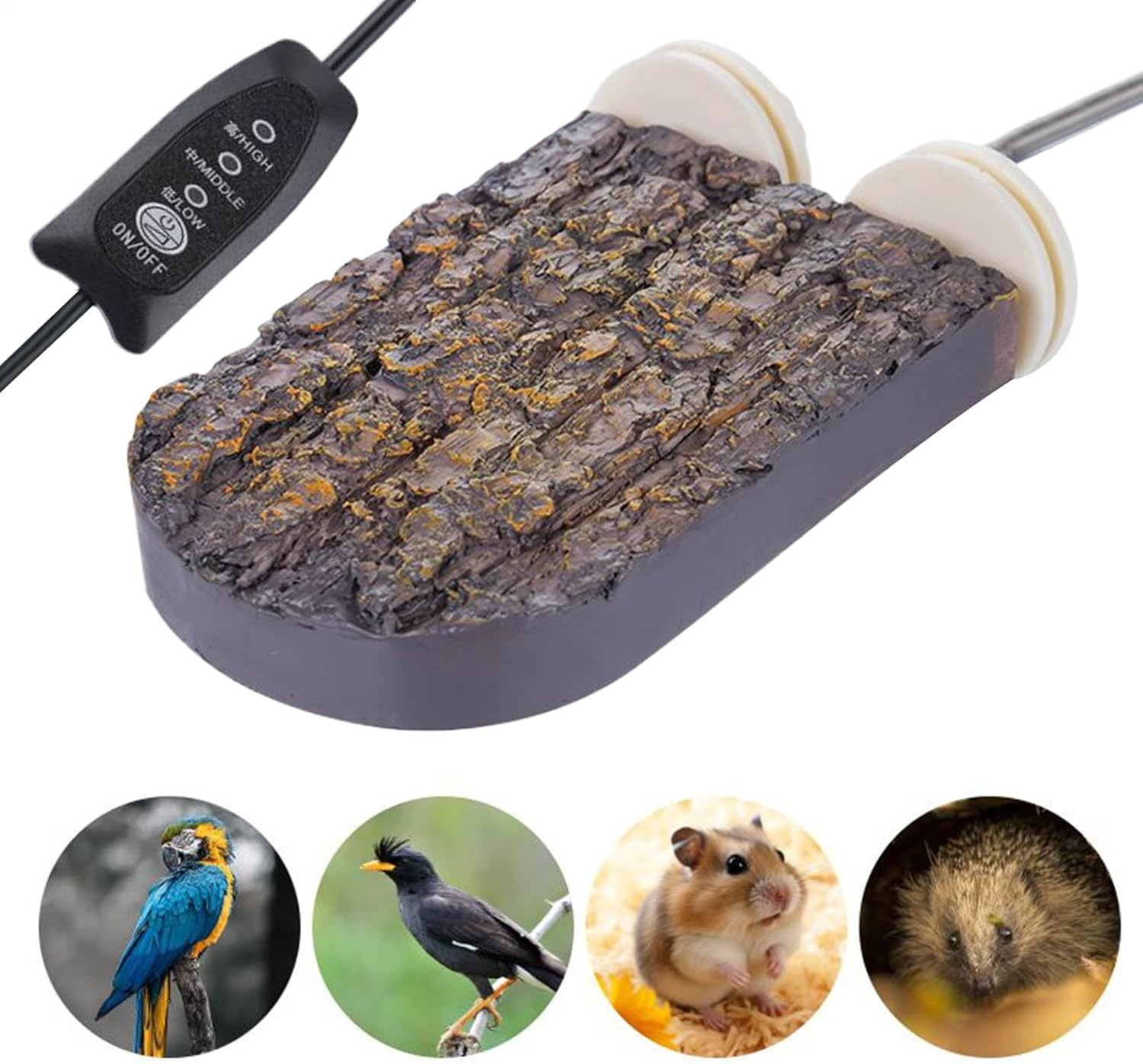 Bird Perch | Heated Bird Perch Stand Warm Stone - Warmer Habitat Stand Pet Supplies for Small Animal Parakeet Hedgehog Hamster Ferret Landscaping Decor image number 5