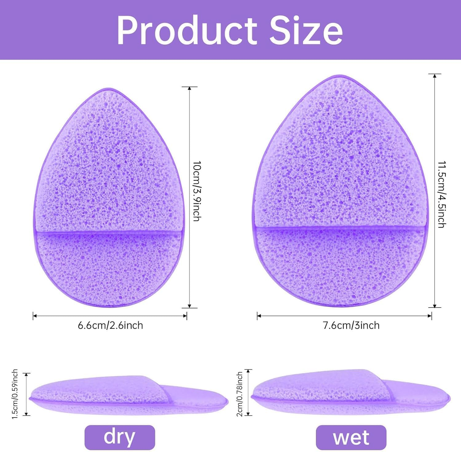 5Pcs Facial Sponges Set, Cleansing Puff, Colorful Facial Sponges for Face Wash, Reusable Makeup Remover Exfoliating Pads for Daily Cleansing (Color Mixing) image number 1