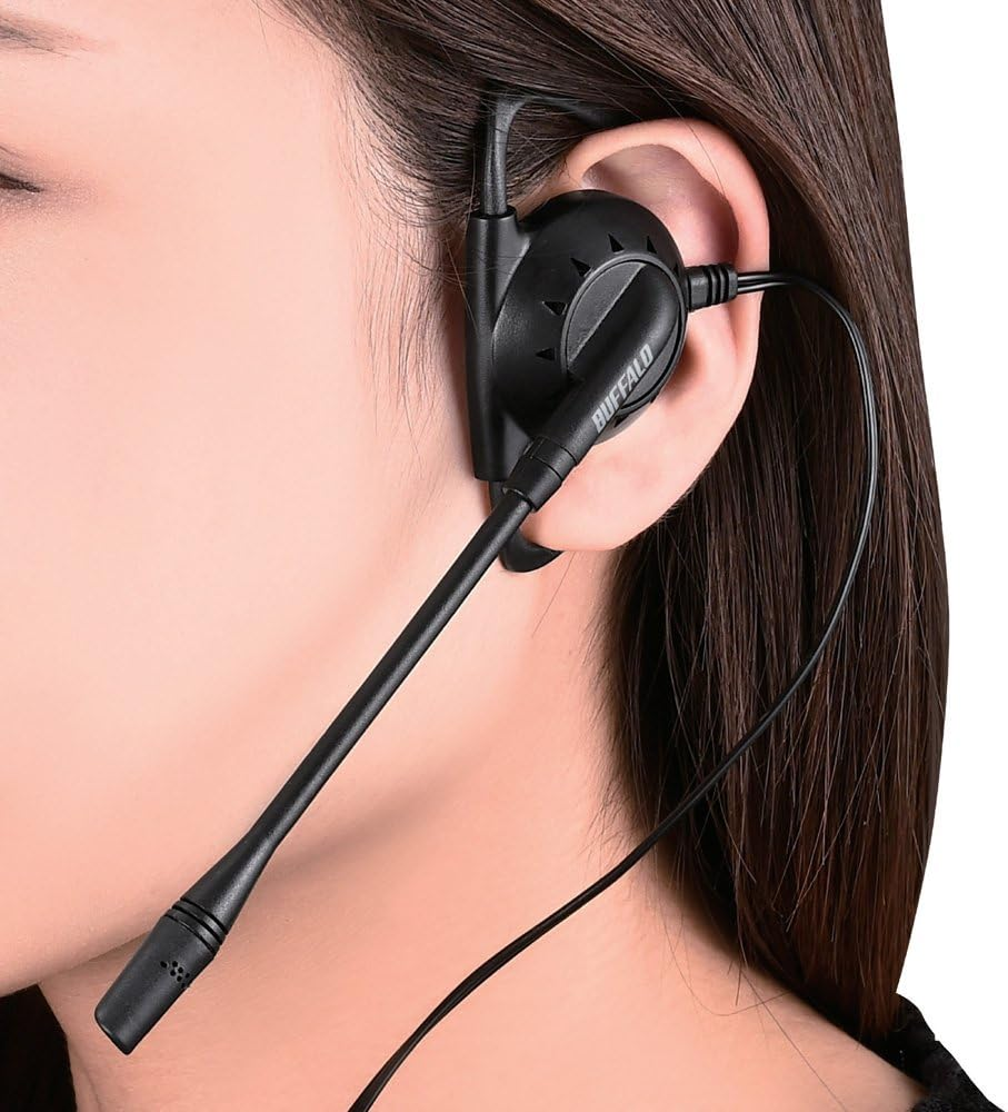 Buffalo BSHSECM105BK 4 Pole Single Ear Hook Headset