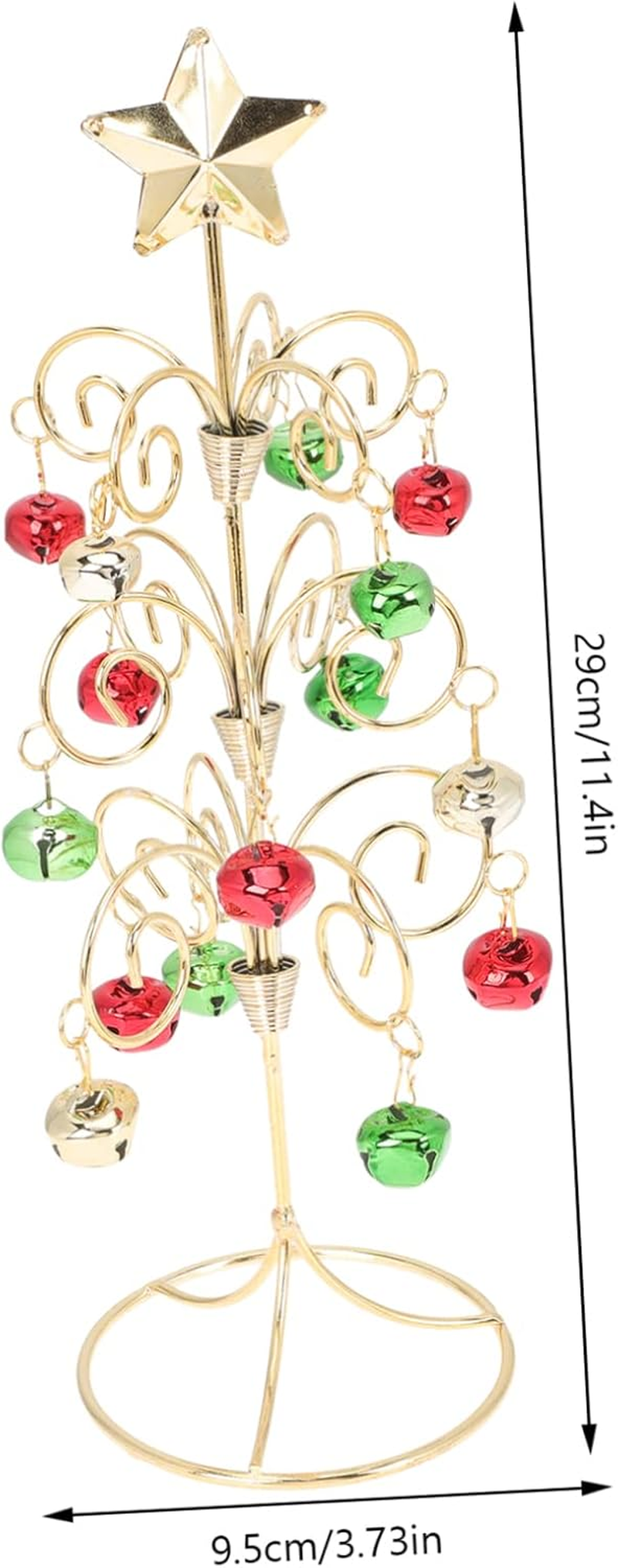 Wrought Iron Miniature Christmas Tree 28Cm Small Desktop Xmas Table Decoration Red Green Gold for Home Holiday Party Supplies image number 4