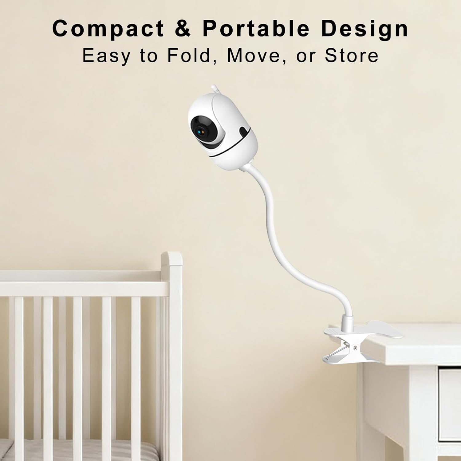 Vikobess Flexible Baby Monitor Mount, Universal Crib Baby Camera Holder Compatible with Infant Optics DXR-8 / DXR-8 Pro, Owlet Cam/Cam 2 / Duo 2, Nanit Pro, Arlo, Hellobaby, Motorola, Vtech & More