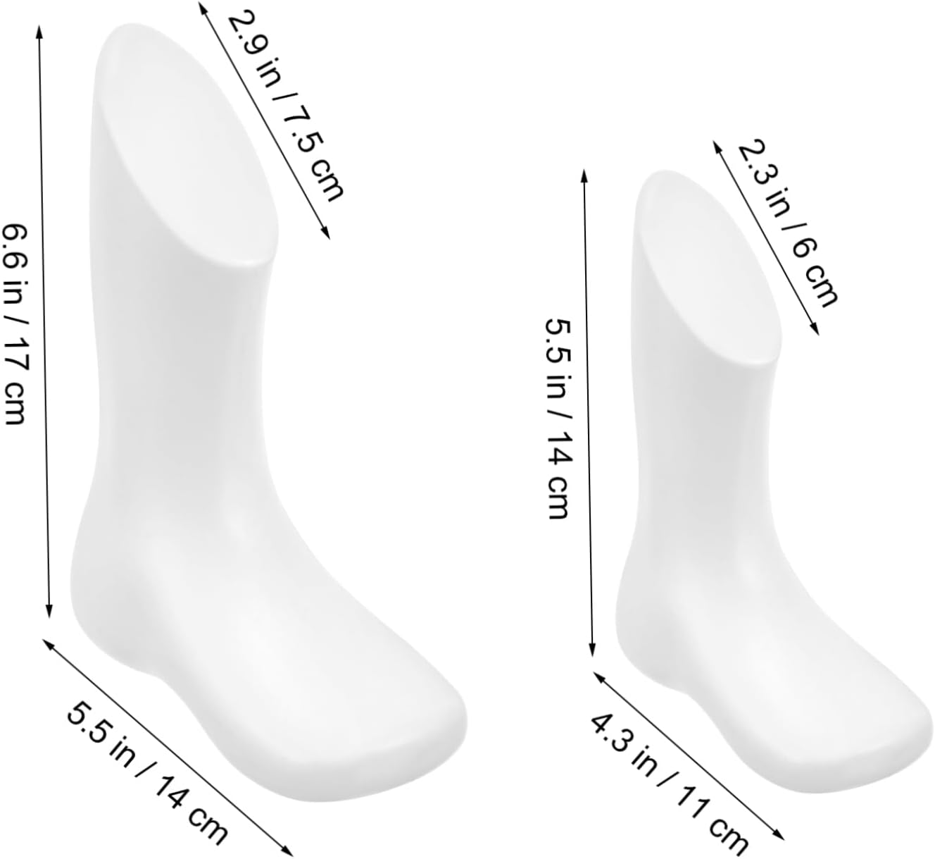 4Pcs Baby Foot Model Toddler Mannequin Feet Plastic Shoe Display Reusable for Retail Shop White and Skin Tone 11.5Cm 14Cm image number 6