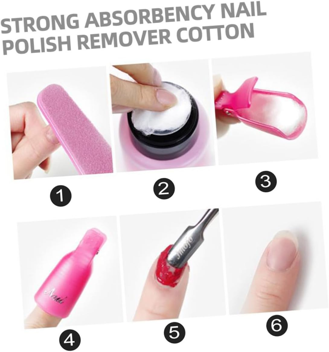 Minkissy 4Packs Armor Remover Cotton Balls Nail Gel Cleaning Cotton Balls for Nail Polish Removal Absorbent for Manicure and Makeup Removal image number 4