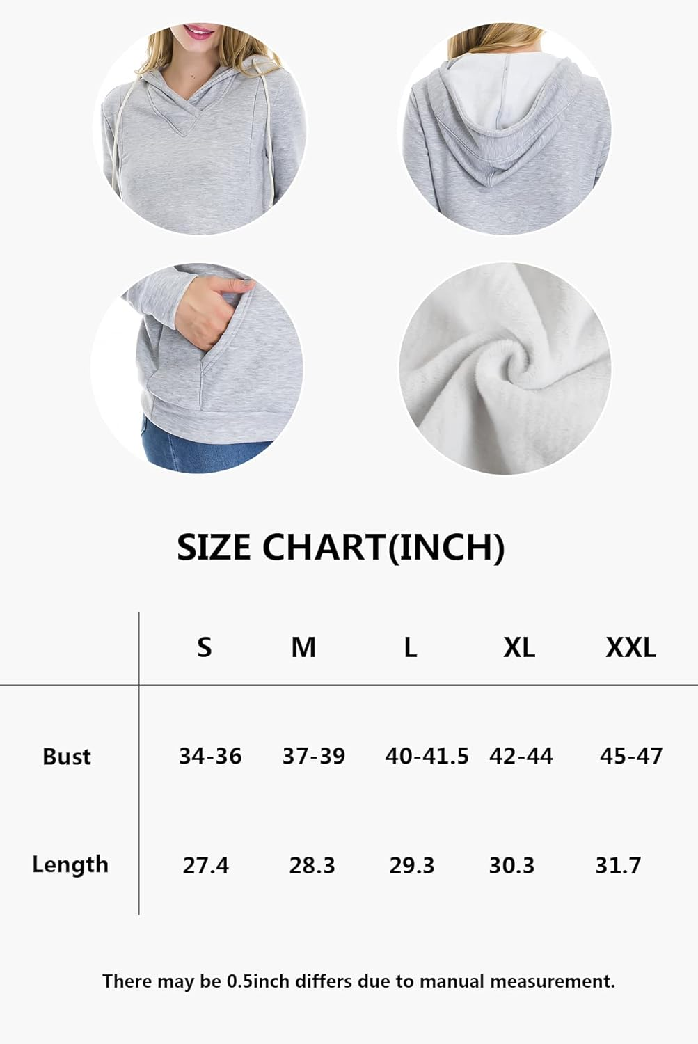Smallshow Nursing Hoodies Fleece Maternity Sweatshirt for Breastfeeding image number 2