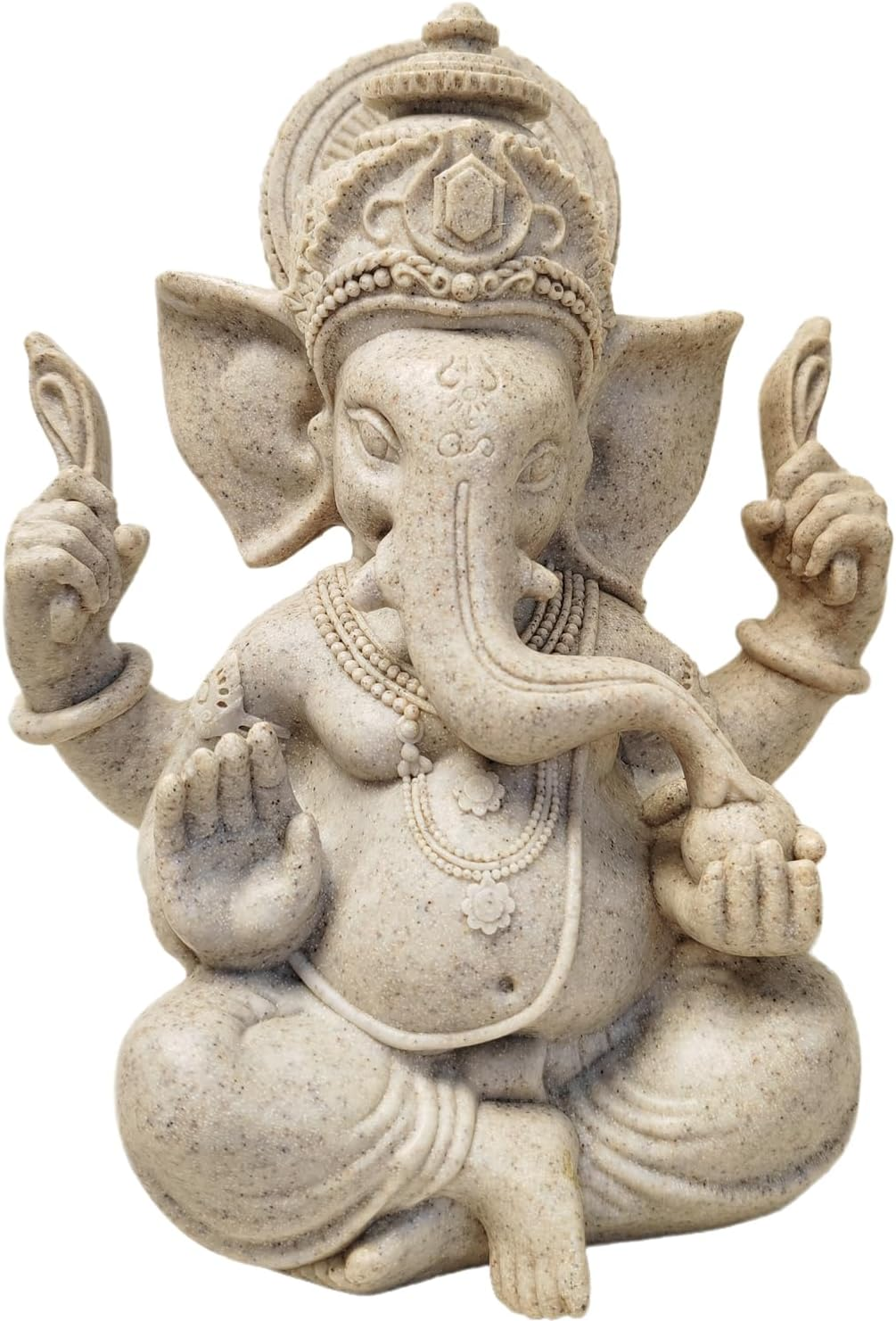 Indian God Lord Ganesha Statue,Hindu Elephant Statue Ganpati Idol Buddha Sculptures,Hindu Gift,Home Temple Mandir Meditation Yoga Room Decor 7.87"(Sandstone) image number 2