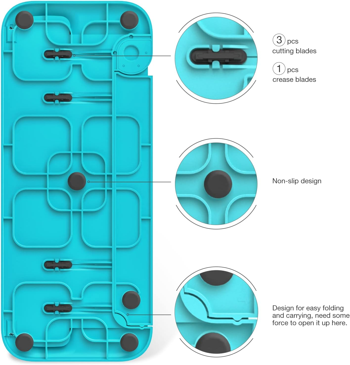 NICAPA Paper Trimmer A4 Paper Cutter Weeding Tool Set for Vinyl , Basic Weeding Tool Kit Craft Knife/Weeder/Scraper/Spatula/Tweezers/Scissors A4 Craft Paper Trimmer Tool Set for Vinyl, Paper, Photo , Coupon, Lable and Cardstock-Blue - White image number 5