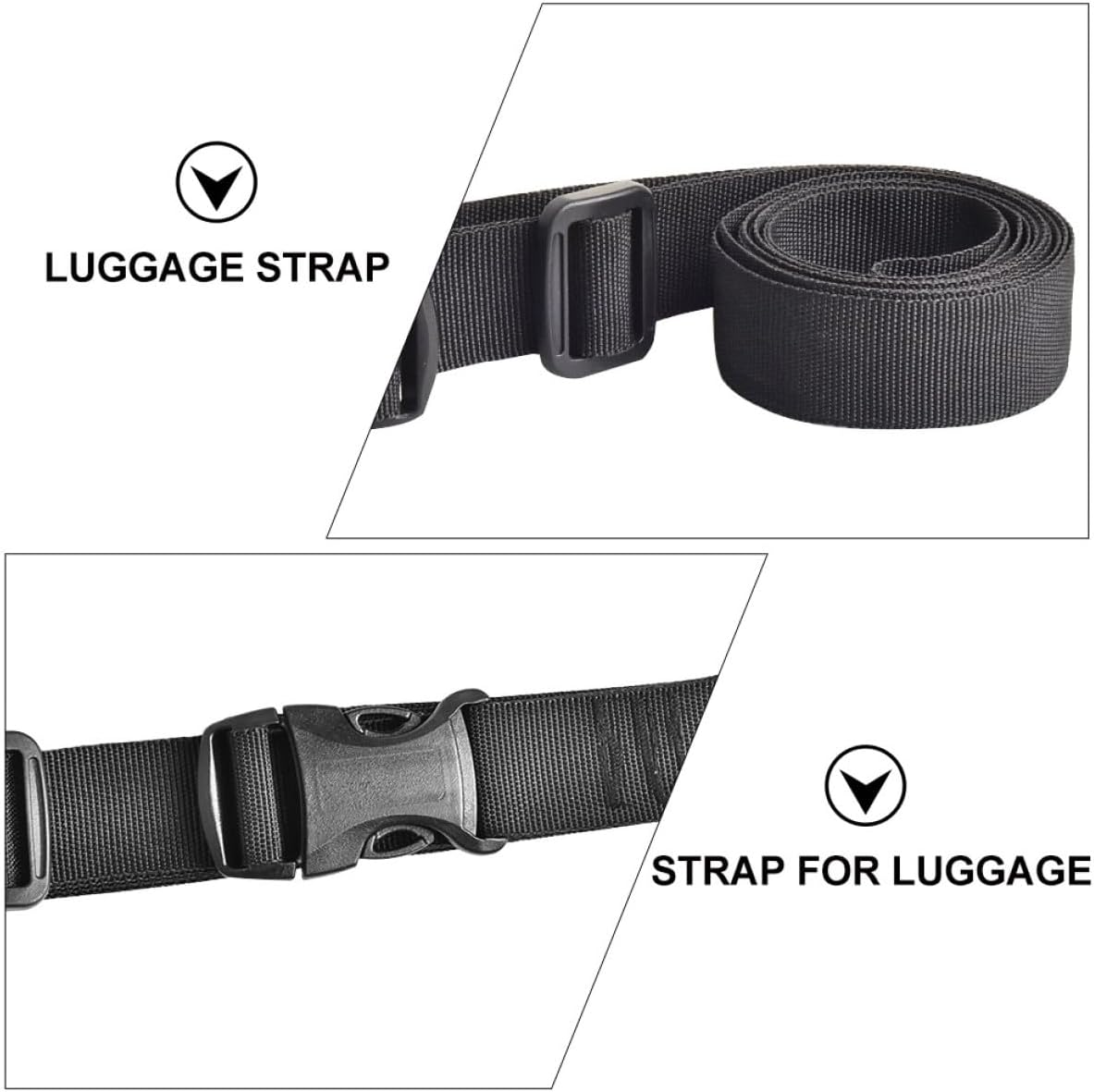 Hoement 4Pcs Outdoor Luggage Tie down Straps Long Heavy Duty Lashing Belt for Travel Suitcase Secure Packing image number 6