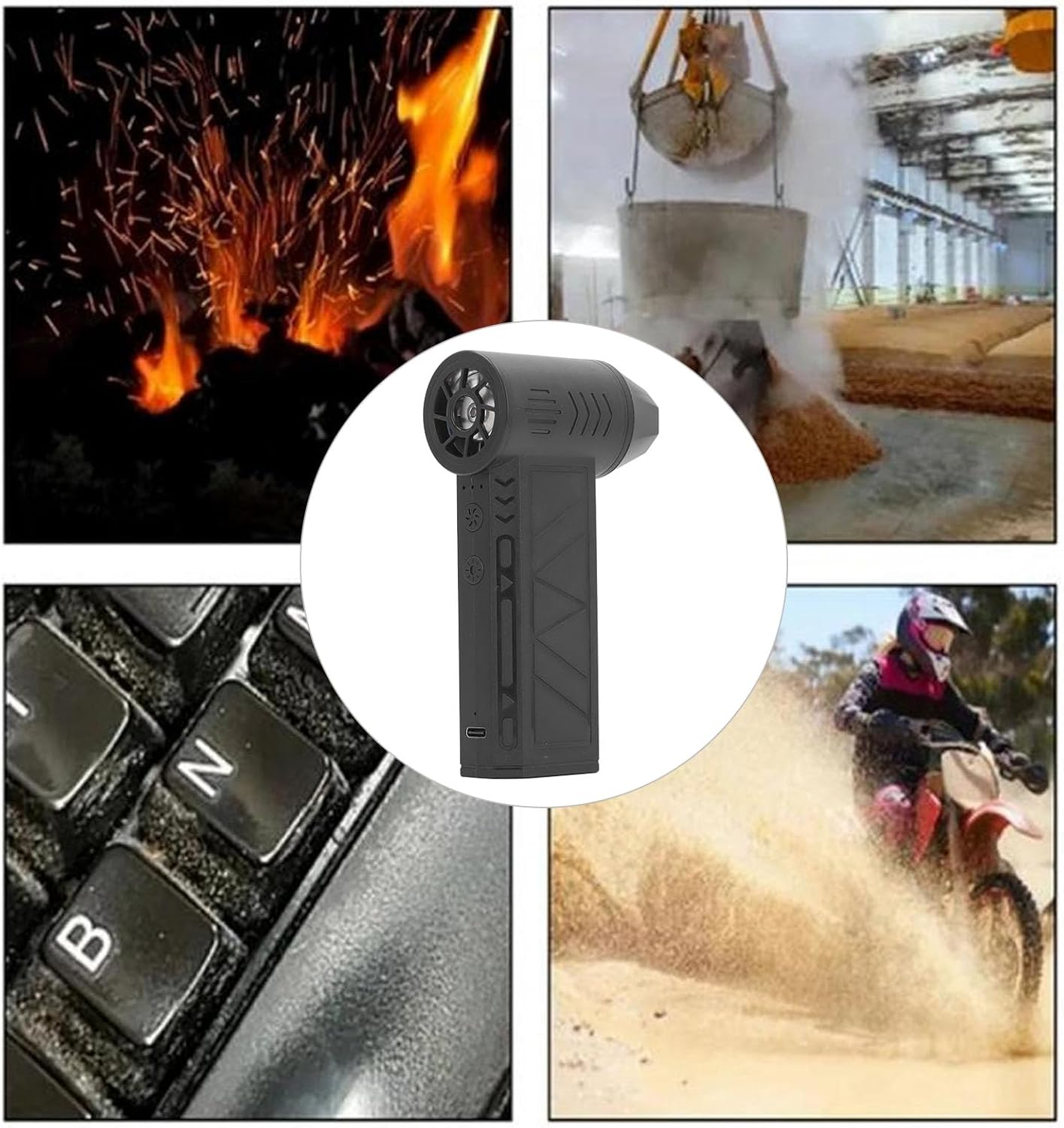 Jet Dry Blower, 130000RPM Jet Dry Mini Blower, 4 Gear Adjustable Electric Air Duster, Cordless Jet Fan, Jet Blower Car Dryer Compressed Air Duster for Car, Camping image number 4