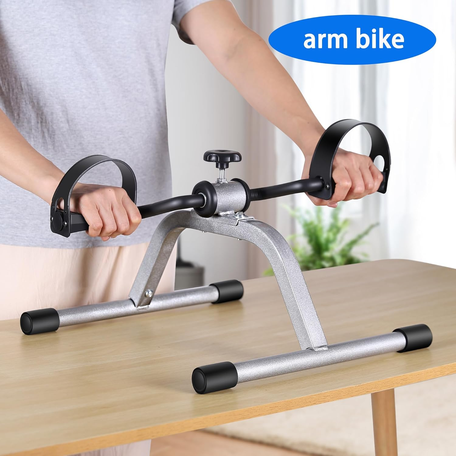 Pedal Exercise Mini Exercise Bike for Leg and Arm Recovery Exercise Lightweight and Portable Floor Bike image number 2