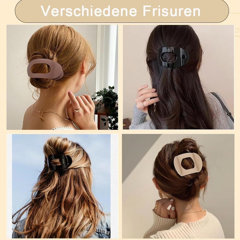 CUEMOON Pack of 5 Hair Clips for Women, French Hair Clips, Curved Design, Flat Claw Clip for Thin Hair and Thick Hair image number 1