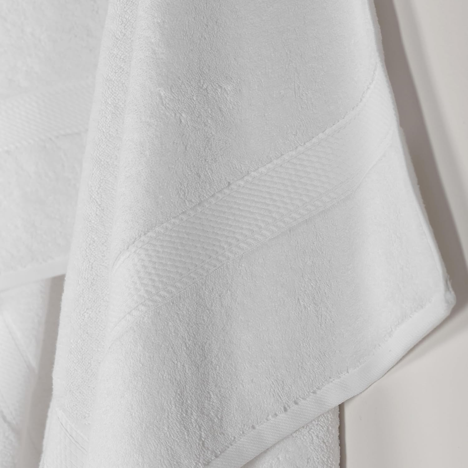 Superior 900 GSM Luxury Bathroom Towels, Made of 100% Premium Long-Staple Combed Cotton, Set of 2 Hotel & Spa Quality Bath Towels - White, 30" X 55" Each image number 2