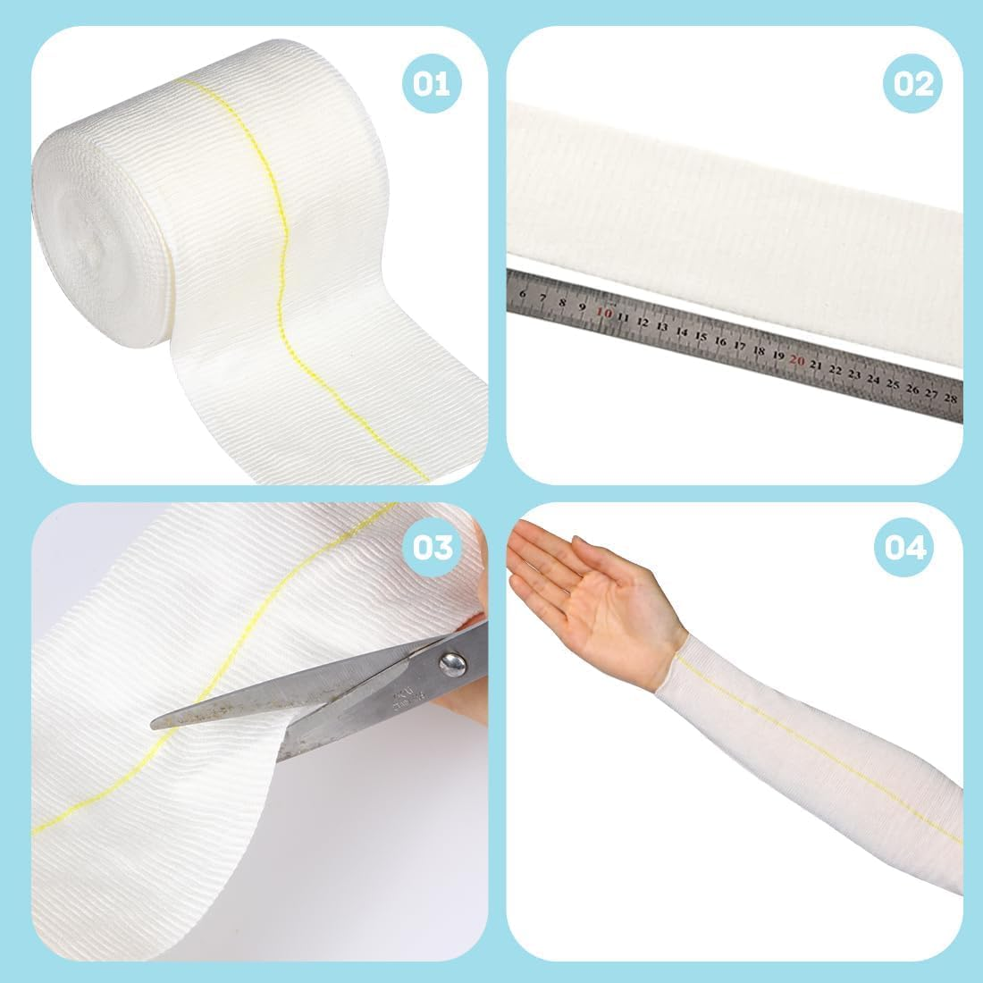 Elastic Tubular Support Bandage, 1 Roll Two Way Stretch Tubulars Bandage, Stretch Dressing Retainer Gauze Stockinette Tubing,Tubular Elastic Sport Bandages