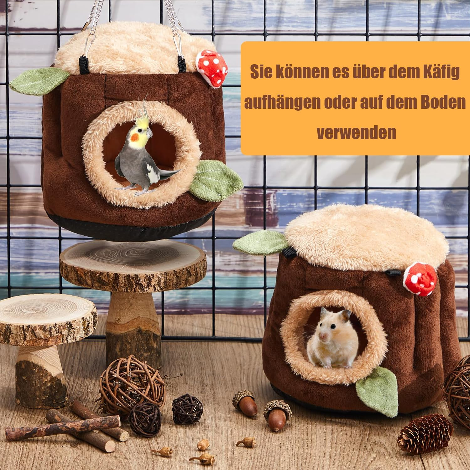 Norhogo Guinea Pig Cave Hammock Small Animal Beds Hideout Hamster Hamster House Hamster House Hammock Guinea Pigs Hammock for Dwarf Rabbits Chinchilla Hedgehog Parrot image number 6