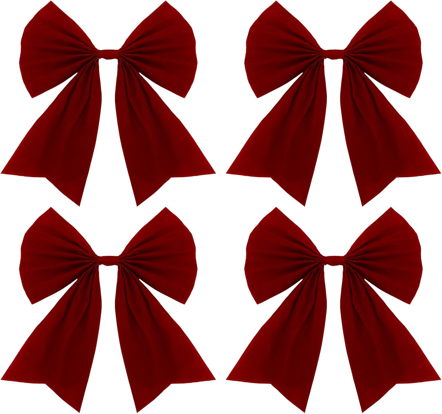 Giegxin 4 Pcs Large Christmas Wreaths Bows 9 X 10.6 Inch Christmas Tree Velvet Ornaments Bows Xmas Tree Topper for Xmas Holiday Home Outdoor Party Decoration(Blue)