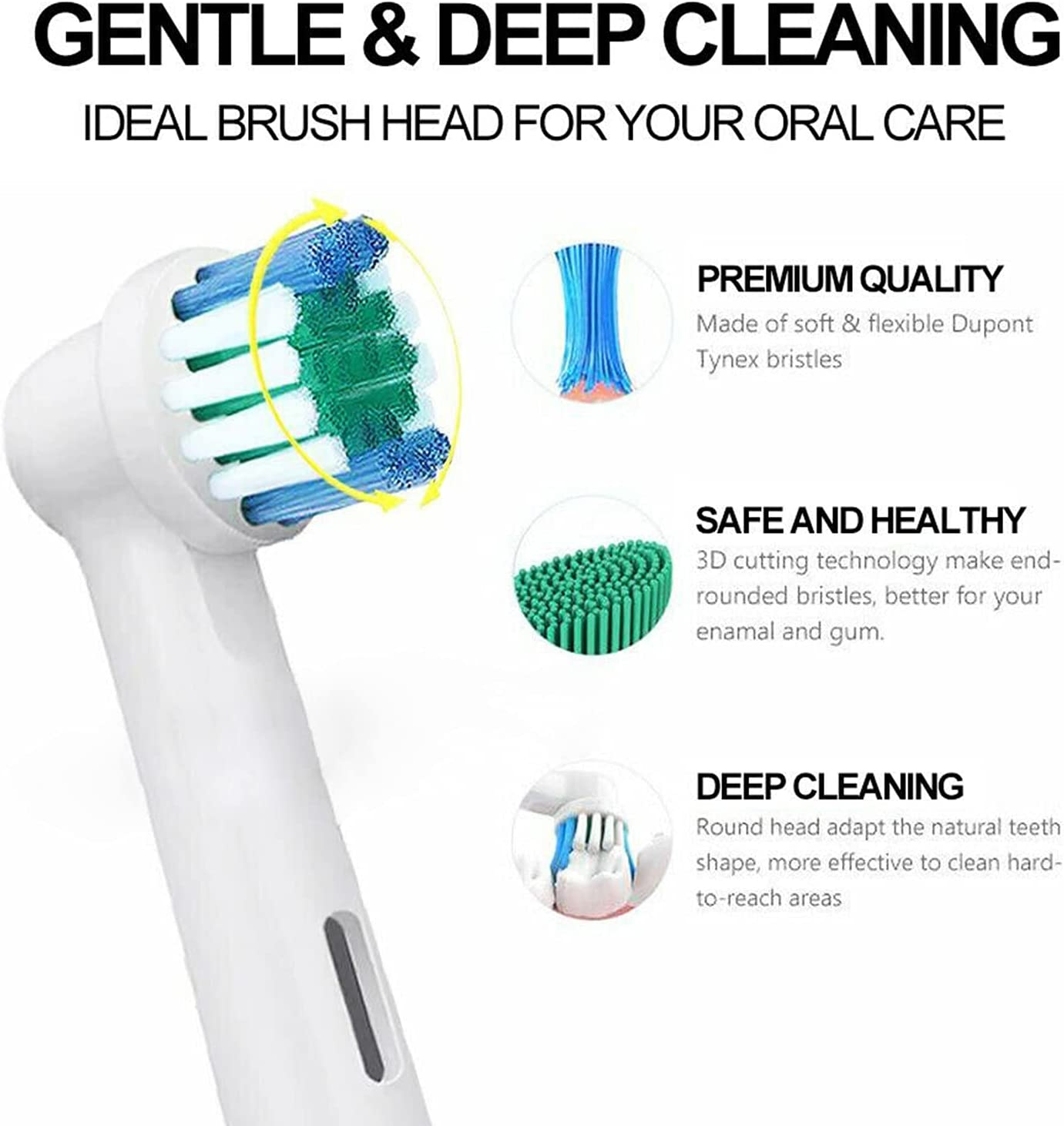 24 Pack Replacement Toothbrush Heads Compatible with Oral-B Electric Toothbrush, MH MOIHSING Replacement Brush Heads for Oral B-Precision Clean &ndash; Rotating Brush Head for Superior Clean image number 4